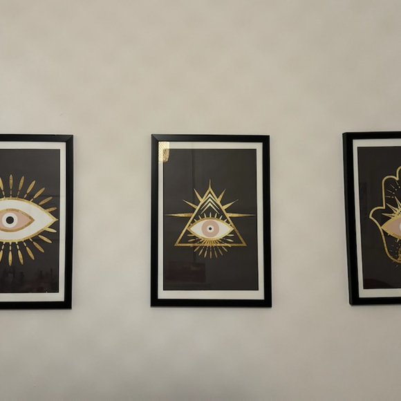 Gold Foil with Blush Evil Eye Art Print (Set of 3) 13”x18” - Society6 Wall Art - Picture 2 of 5